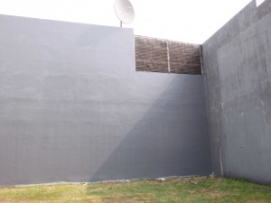 Hasil fibre lining untuk tembok rumah