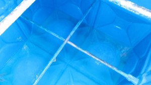 Hasil setelah coating anti uv pada terakhir lapisan tangki panel fiberglass