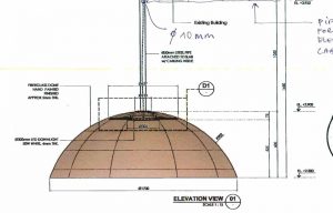 Custom design fiberglass lampu setengah lingkaran 