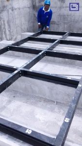 Dudukan UNP untuk tangki knockdown panel fiberglass