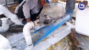 Coating fiberglass bergaransi 10 tahun tidak bocor.
