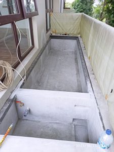 Bak beton sebelum pelapisan 